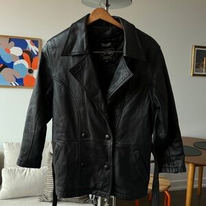 Vintage‎ Tannery West Black Leather Jacket with Thinsulate - Large